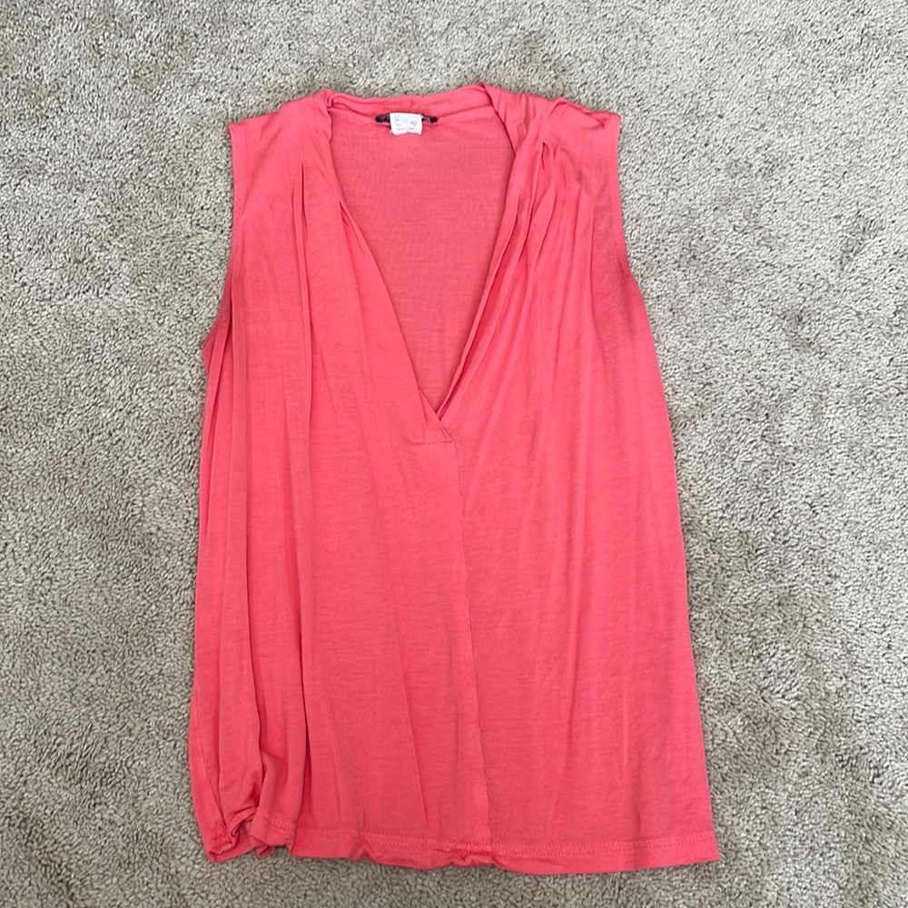Coral colored deep v-neck tank from Venus